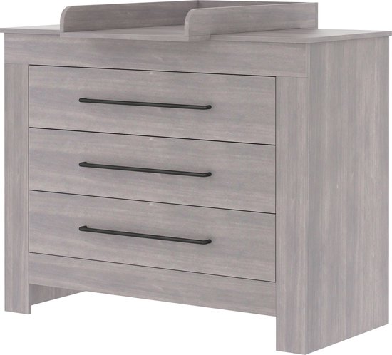 Bebies First Commode / Verzorgingstafel Baby Nevada - Grijs /Zwart