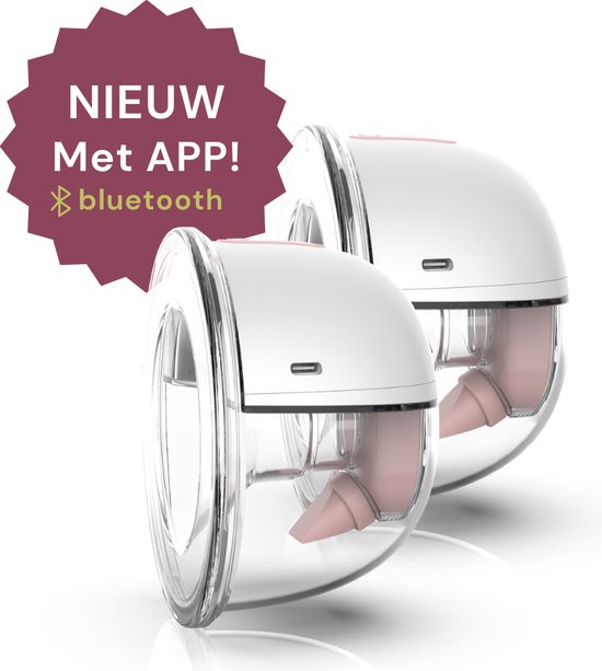 Youha® Dubbele draadloze borstkolven + app bediening - Gen 2 - draadloze borstkolven – oplaadbare draagbare borstkolf - draadloze borstkolven – BPA vrij - geen snoeren - 26mm & 28mm – borstvoeding – set van 2 stuks - Bedienbaar met app