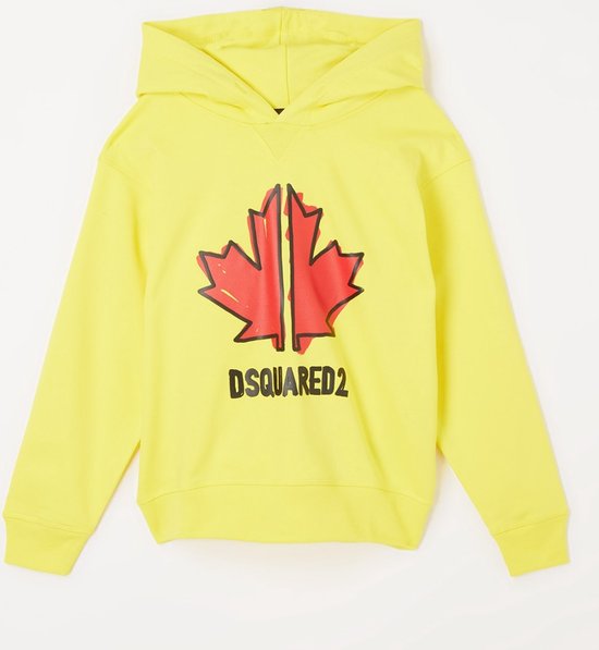 Dsquared2 Hoody met Logoprint - Citroengeel - Maat 176