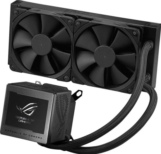 Asus ROG RYUJIN III 240 - Vloeistofkoelsysteem processor - afmeting radiator: 240 mm - (voor: Intel LGA 115X, 1700 - AMD AM5, AM4) - 3.5" LCD Display - 2x 120 mm Fans - zwart
