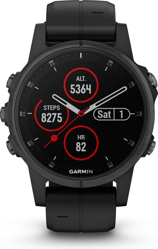 Garmin fenix 5S Plus - Saffierglas - 42 mm - Zwart