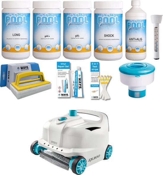 WAYS - Zwembad Onderhoud - Pakket Large Deluxe & Automatische Zwembad Stofzuiger Deluxe