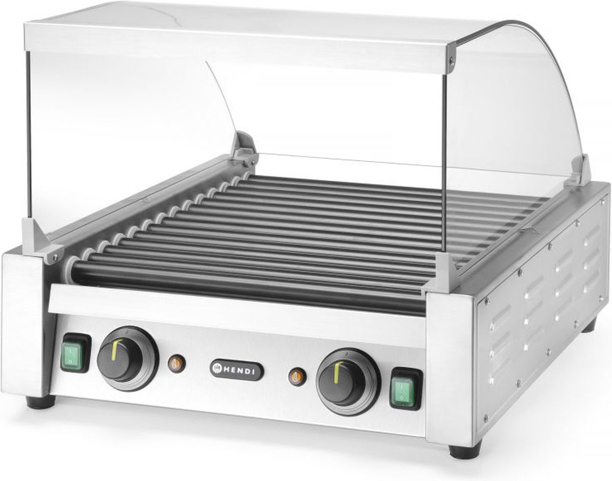 Glazen cover voor worstenroller grill