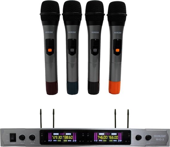 Draadloze 4 Kanaals Microfoonset UHF (Moonlight)