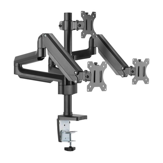 Deltaco Monitor Arm 3 Schermen – 17 tot 32 inch – Draai- & Kantelbaar – Zwart