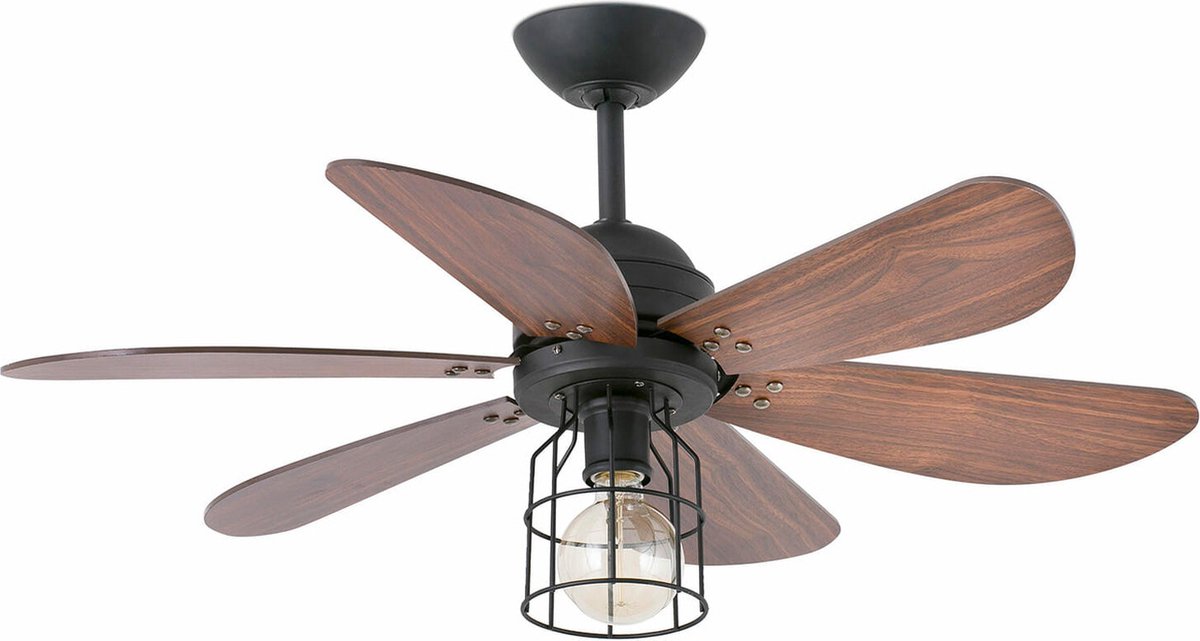 Faro CHICAGO plafondventilator - walnoot / zwart - ø91cm