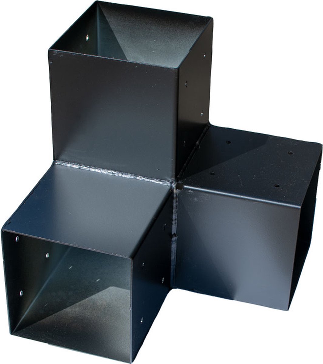 Pergola Hoekverbinding Zwart voor 12 x 12 cm balken kubus model | Per Stuk