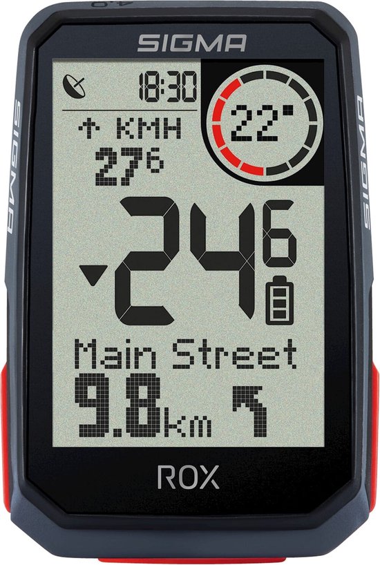 GPS Fietscomputer Sigma ROX 4.0 GPS HR + CADANS set met overclamp Butler stuurhouder - zwart