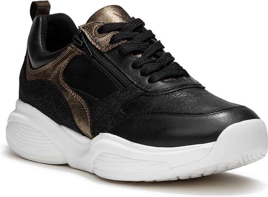 Xsensible, SWX19, 32004.3.001, Zwarte Stretchwalker sneakers wijdte H | Maat 8/42