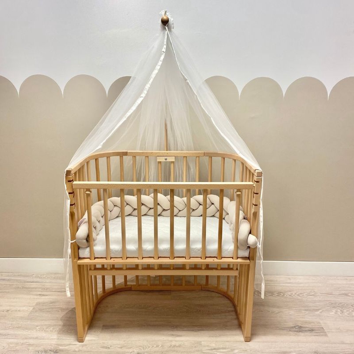 Co-sleeper naturel BabyRace - inclusief matras & omrander
