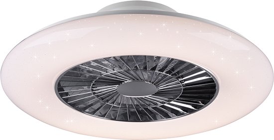 Visby Ventilator d:60cm wit/chroom met LED 3000-6500k - Modern - Trio - 2 jaar garantie