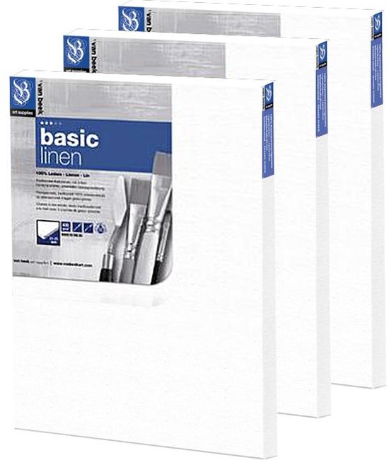 Van Beek Basic Linnen Schildersdoeken 60X80Cm Set A 3Stuks