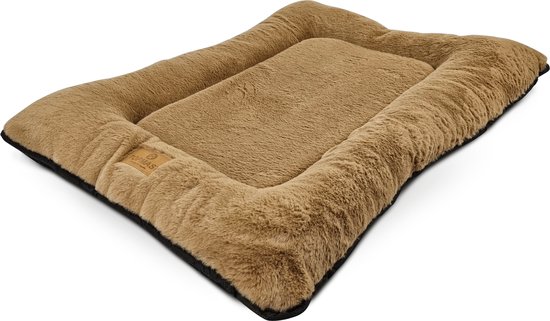 Topmast Soft Pluche Benchmat - Comfort Benchkussen - Beige - XXL - 124 x 74 x 9 cm - Voor Honden - Hondenkussen
