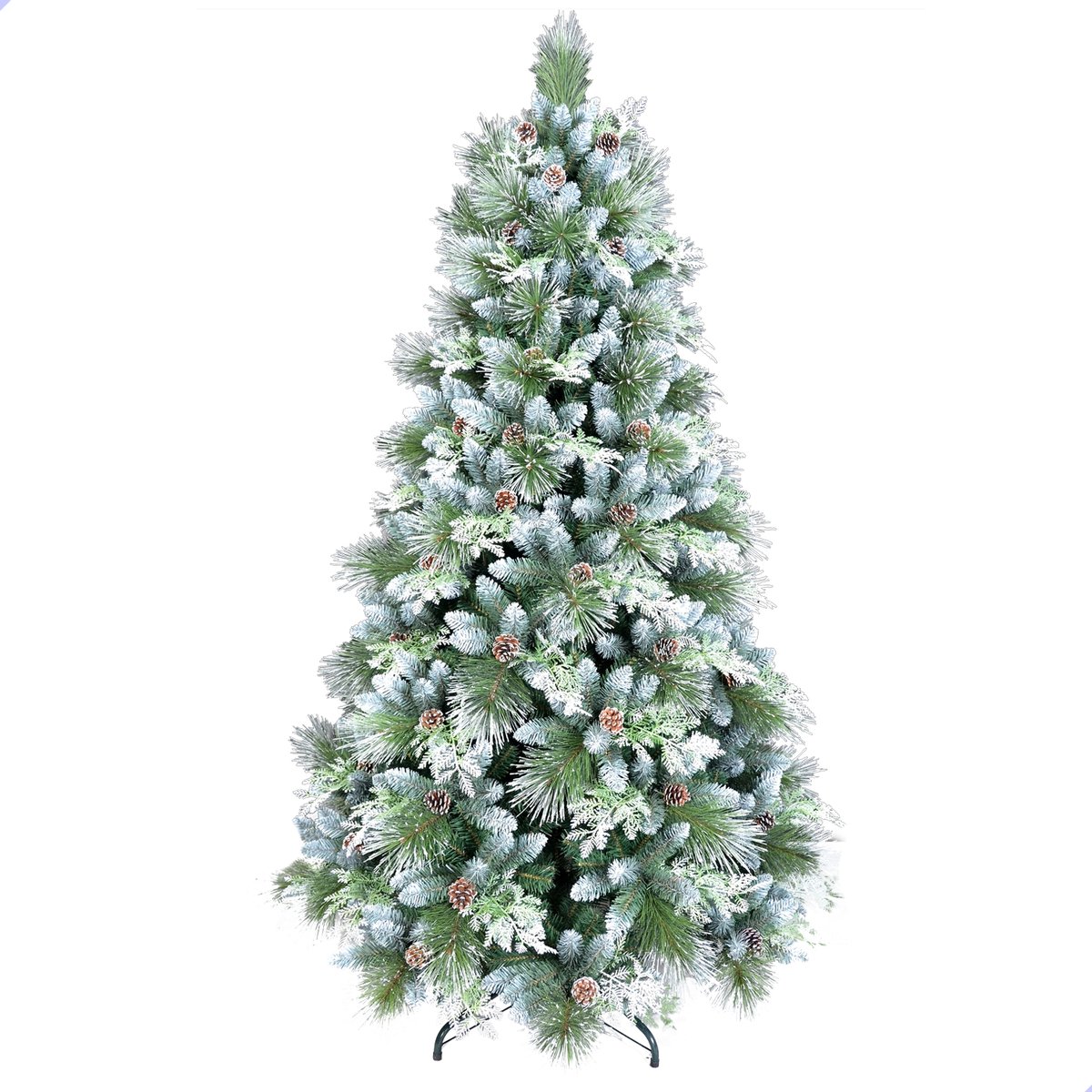 AG Kerstboom met verlichting & kerstversiering - Sneeuw -210 cm - 1150 Takken - Zeer Dicht Takkenstelsel - 1 Taksoort - Eenvoudige Opbouw Zonder Gereedschap - Wit - Kunstkerstboom Net Echt - Volle Kerstboom