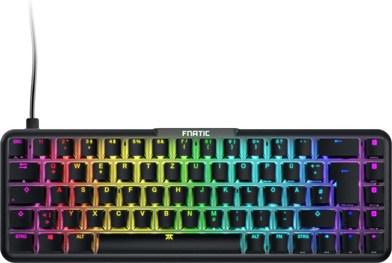 Fnatic Gear | STREAK65 | mechanisch gamingtoetsenbord met LED RGB-achtergrondverlichting Speed Silver-schakelaar - kleine, compacte en draagbare toetsenbordindeling (65%)