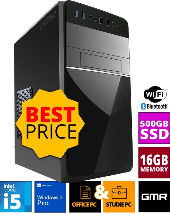 Intel Compleet PC | Intel Core i5 | 16 GB RAM | 500 GB SSD | Windows 11 Pro