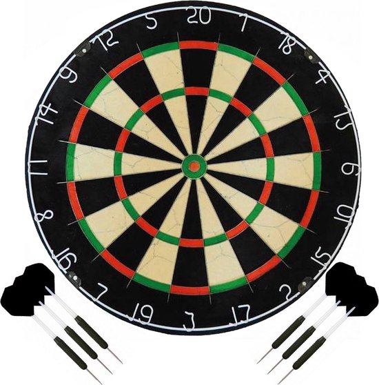 Dartset - Plain - dartbord - plus 2 sets - dartpijlen