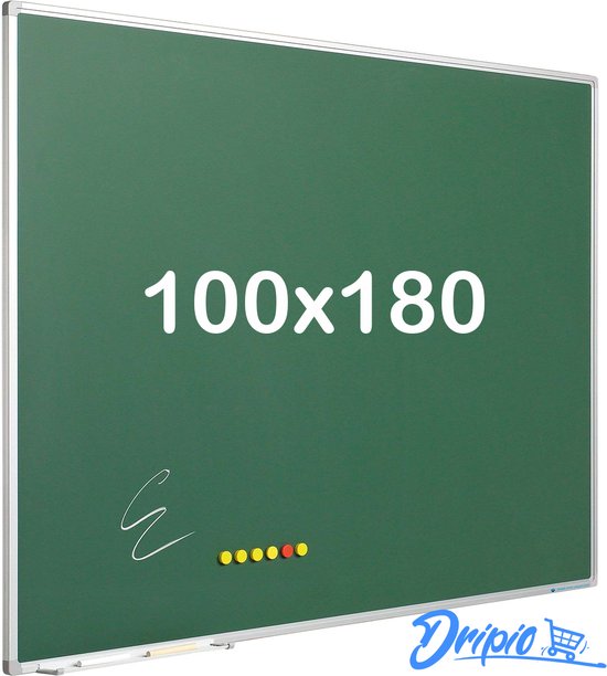 Krijtbord PRO - Magnetisch - Schoolbord - Eenvoudige montage - Geëmailleerd staal - Groen - 100x180cm