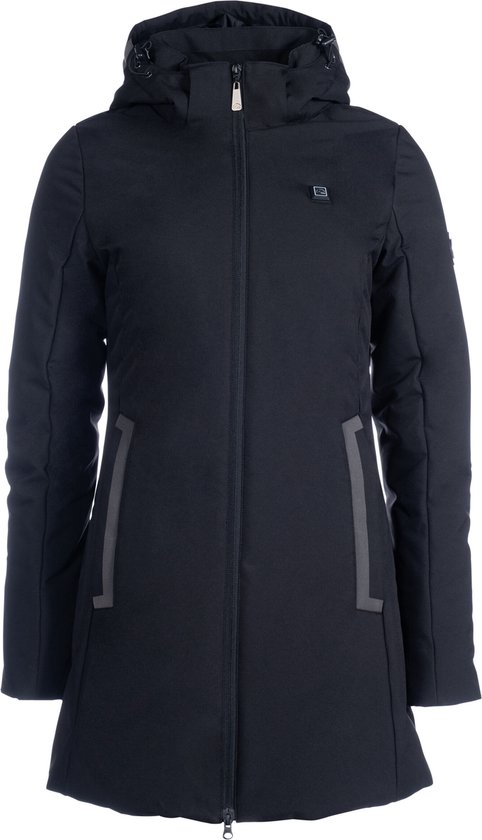 Ruiterjas Elegant Heating (met verwarming) waterafstotend zwart maat XS met extra sterke powerbank (10.000 mAh)