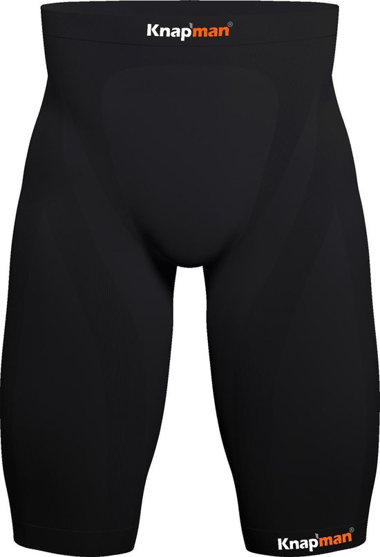 Knapman Zoned Compression Short 45% Zwart | Compressiebroek (Liesbroek) voor Heren | Maat M