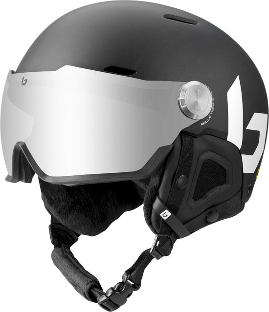Bollé Might visor skihelm - Mat Zwart - Grijze lens - 52-55