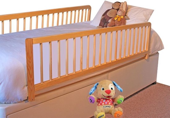 Safetots Extra Breed Dubbelzijdig Houten Bedhek Assortiment, Natuurlijk, 38cm Hoog x 140cm Breed, Peuter Bedrek voor Veiligheid, Veilig Kinder Bedhek, Voorgemonteerd, Eenvoudige Installatie