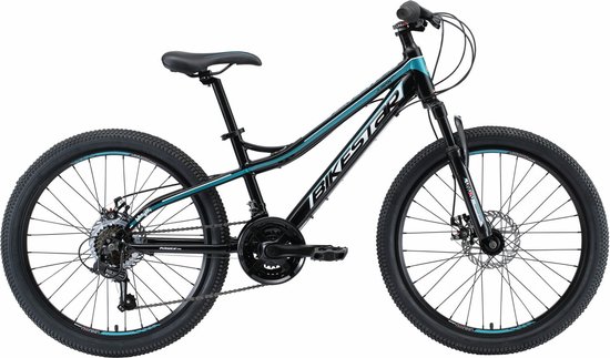 Bikestar, hardtail MTB, 21 speed, 24 inch, zwart/blauw