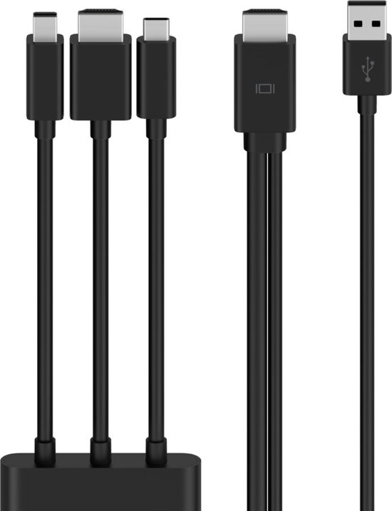 Belkin B2B169 tussenstuk voor kabels HDMI + USB Mini DisplayPort Zwart
