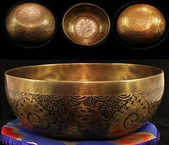 Klankschaal Tibet gegraveerd - 19x9 - 1050-1150 - Metaal - Brons - M