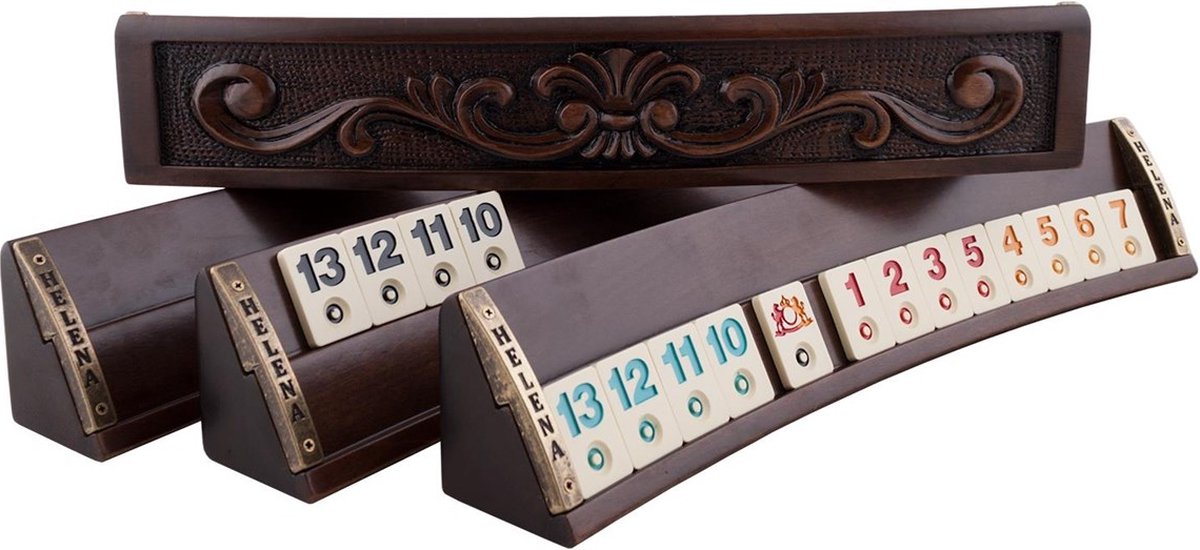 Handgemaakte Ovale Rummy Speelset - Okey - Luxe uitgave - Inclusief Tas - Rummi