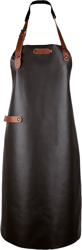 Xapron Luxe leren Schort Bovine - Choco - XL