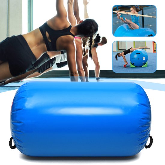 Turnmatten - Gymnastics Mat - Air Tumbling Roll - Opblaasbare Air Roller - Air Barrel - opblaasbare luchtrollers - gymnastiekmat - voor thuisgebruik en fitness pad - Blauw