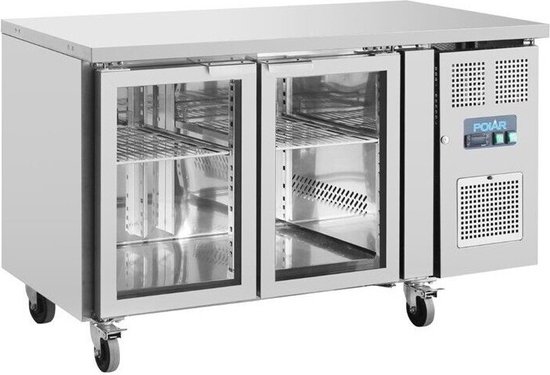 Polar U-Serie Tweedeurs Displaykoeling Laag Model 205L - Polar UA023 - Horeca & Professioneel