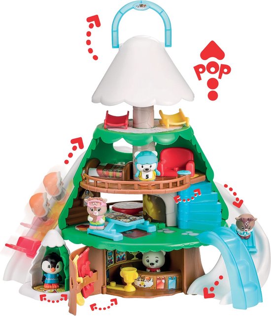 Klorofil De Winterboom Speelset - Poppenhuis - Interactief Kinderspeelgoed - Met figuur uit de "Polar Bear" familie van ijsberen - Vanaf 1.5 jaar - 11-Delig - Kunststof