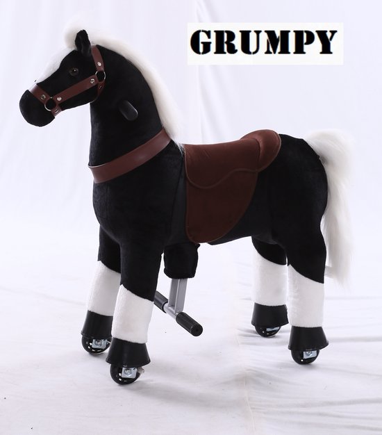 Kids-Horse Rijdend Speelgoed Paard - Grumpy TB-2003S - Zwart