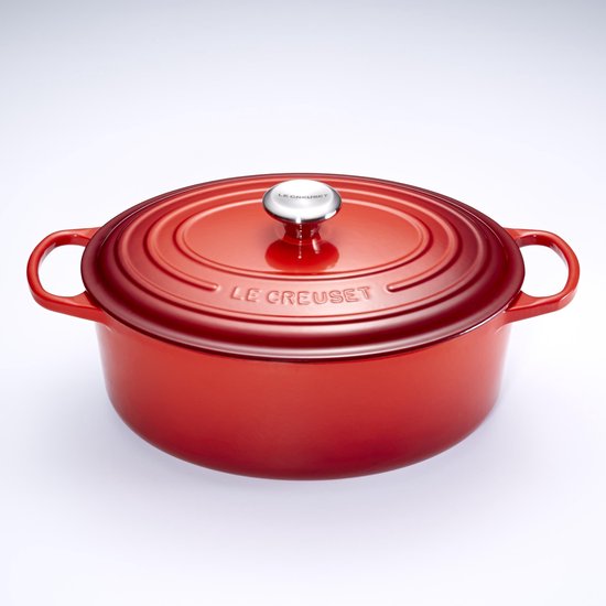 Le Creuset Ovale braad-/ stoofpan  8,9L - 35cm Kersenrood