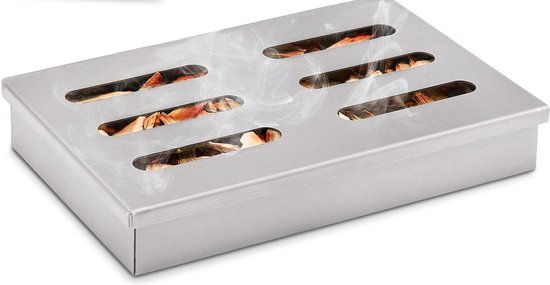Rookbox roestvrij staal - robuuste rookoven met de lekkerste recepten - grill rookbox universeel als rookbox gasgrill of rookbox houtskoolgrill (Rookbox Basic)