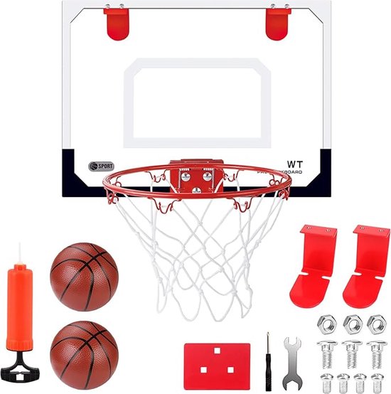 Basketbal Speelset Speelgoed - Basketbalbord met balpomp en 2 ballen - Binnen- en Buitenplezier voor Actieve Jongens en Meisjes - Duurzaamheid en Veiligheid Gegarandeerd - Basketballring