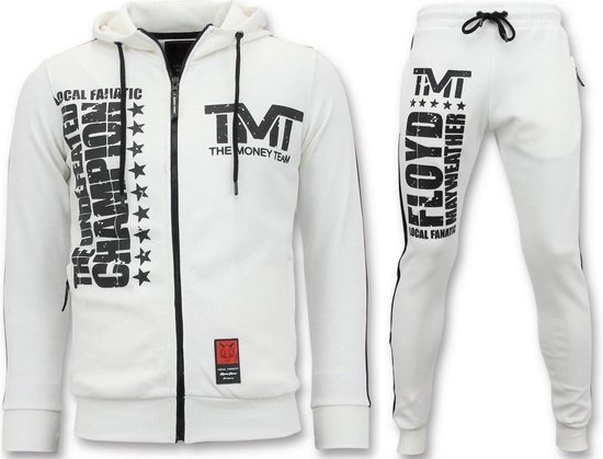 Exclusieve Joggingpak Heren - TMT Floyd Mayweather Set - Wit