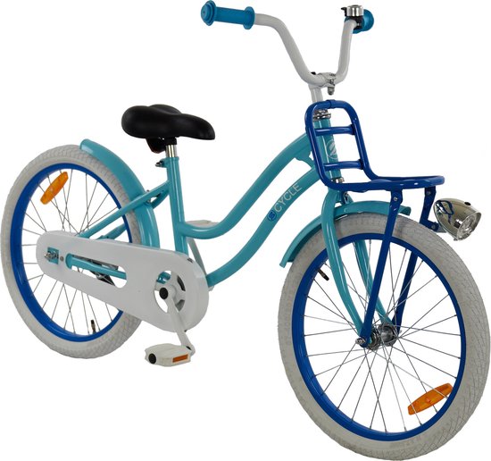 2Cycle Lady - Kinderfiets - 20 inch - Voordrager - Blauw - Meisjesfiets - 20 inch fiets
