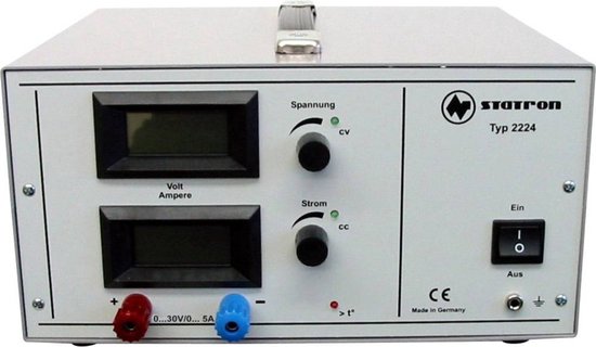 Statron 2224.9 Labvoeding, regelbaar 0 - 30 V 0 - 5 A 150 W Aantal uitgangen: 1 x
