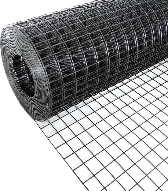 Volieregaas 25x25mm 1,50mm 100cm x 25m Zwart gecoat RVS