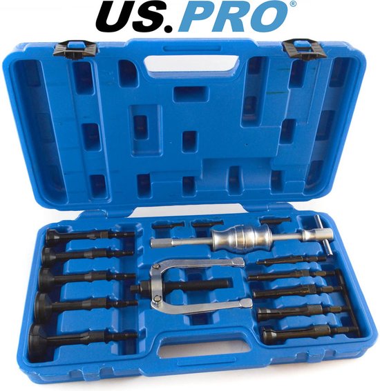 Binnenlager trekkerset voor verzonken lagers 8 - 58 mm met slagtrekker 16-delig