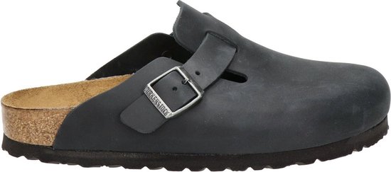 Birkenstock Boston Black narrow Fettleder Oiled Leather Unisex Clogs - Zwart - Maat 40