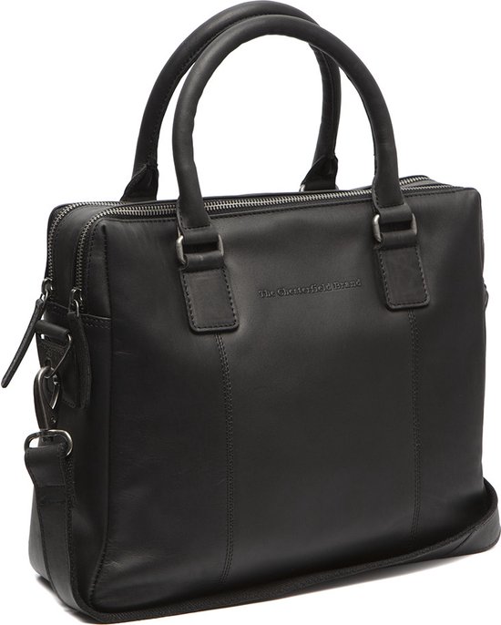 The Chesterfield Brand Leren Laptoptas Zwart Santiago