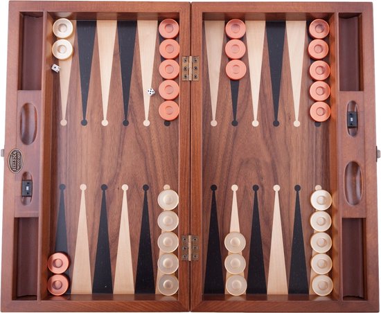 Handgemaakte Houten Backgammon Speelset van Hoge Kwaliteit - Tavla - 100% Hout - Luxe uitgave - TricTrac - 50 x 30 cm