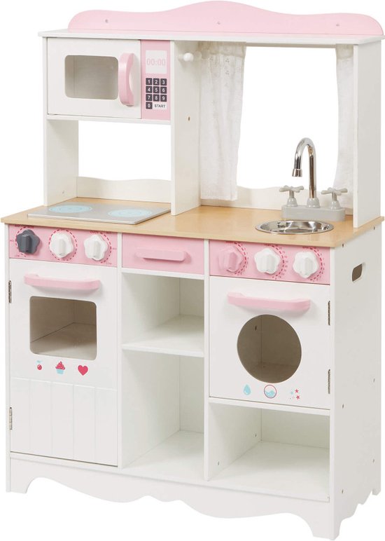 Landelijke Speelkeuken met 9 Houten Accessoires