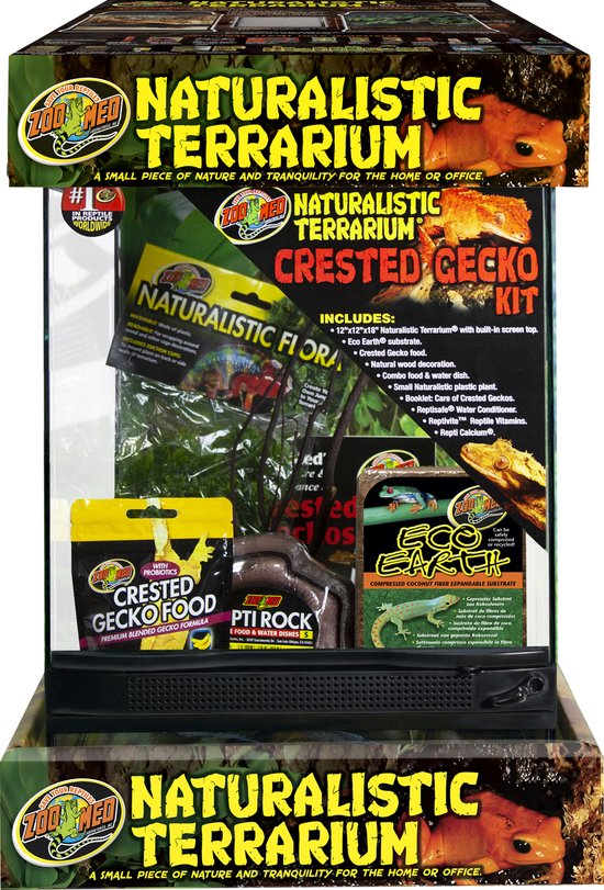 Zoo Med Crested Gecko Kit Terrarium - Terrarium voor Kuifgekko incl. toebehoren - 30x30x46cm