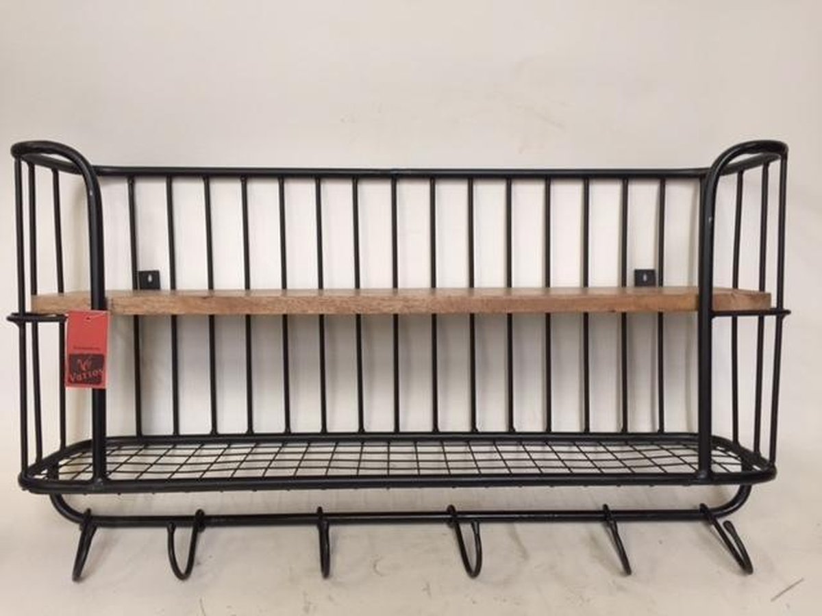 Bakkersrek - Metaal - Zwart - 80 x 43 x 20  cm - Varios