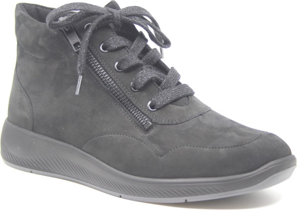 Solidus, 65017 00177, Zwarte dames veterboots wijdte K